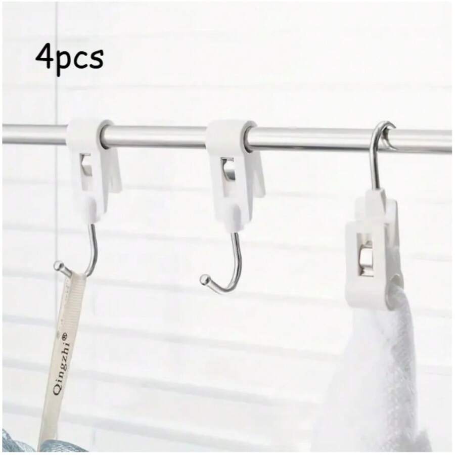 4 PIEZAS Ganchos de acero inoxidable blanco de uso múltiple - Fácil instalación, montable en pared para tubo de 1,1 cm/0,433 in de diámetro, perfecto para cocina, baño, sala de estar