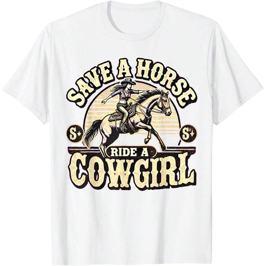 Ride A Cowgirl Subtle Lesbian Pride WLW Queer Gay Art Design T-Shirt, Oversized Short Sleeve Classic Heavy Cotton T Shirt Printed Graphic Tee Women's Casual Short-Sleeved Top, Oversized Short Sleeve Classic Heavy Cotton T Shirt Printed Graphic Tee Women's Casual Short-Sleeved Top
