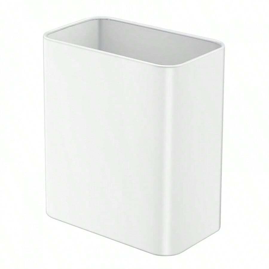 Small Metal Trash Can, 2.1 Gallon Slim Trash Can For Bathroom, Wastebasket Garbage Bin For Bedroom, Office, Kitchen, Under Sink (White) Home Bathroom Decor