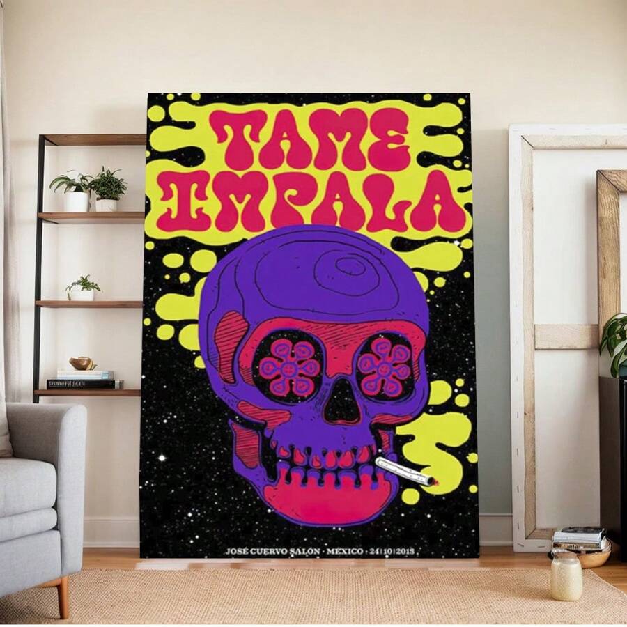 Framed Tame Impala 3 Canvas Poster Bedroom Decoration Landscape Office Valentine's Birthday Gift Music Theme Aesthetic Poster, Album Cover Inspired Wall ,Room Decorative Wall Room Personalized Poster Wall Decoration Painting, Album Cover Wall-1851