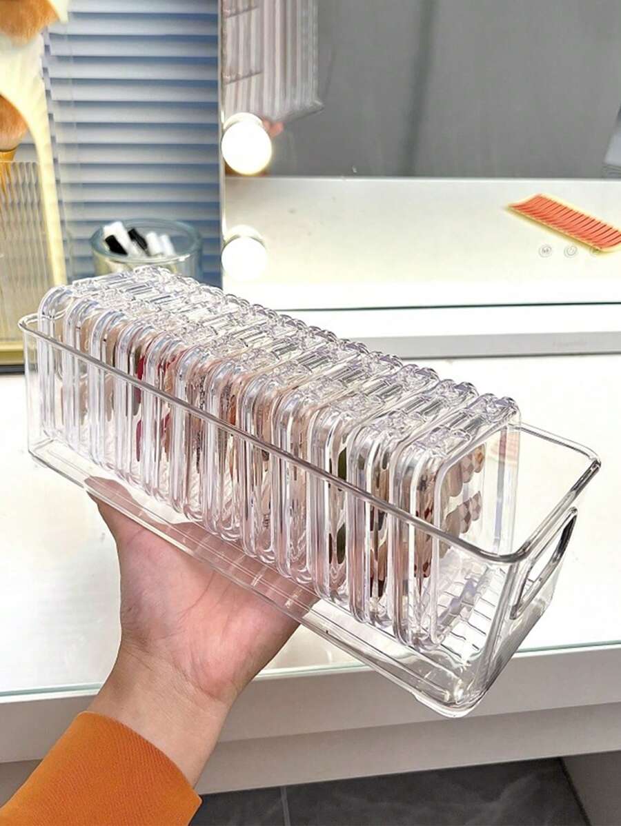 10pcs/5pcs/1pc Nail Art Storage Box, Fake Nail Box, Transparent PET Material Display Box, Nail Beauty Flip Cover Small Box, Dustproof And Moisture-Proof, Desktop Storage Box, Drawer Organizer Box, Multifunctional Jewelry Box, Fake Eyelash Box,For Holiday Beach, Bathroom Collection, Bedroom Collection, Large Capacity