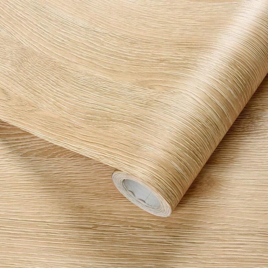 1 Roll Of Self-Adhesive Wood Grain Wallpaper Yellow Thickened PVC 15.7inX39.3/118.1/196.8in Detachable Sticker Waterproof Oil Resistant Easy To Clean Suitable For Living Room Bedroom Background Wall Bathroom Kitchen Countertop Desktop DIY Furniture Renovation Home And Commercial Decoration Easy To Install Room Decor Home Decor Wall Decor Bathroom Decor Bedroom Decor Room Decoration Stuff Living Room Decor House Decor Home Decor Living Room Wall Paper Stickers Wall Stickers Wall Sticker