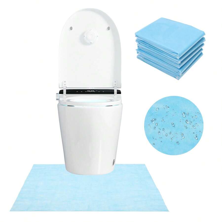 CNCEST Disposable Toilet Mat, 25 Pcs Non-Slip U-Shaped Contour Toilet Mat Waterproof Fabric Training Floor Mat Incontinence Pads Toilet Training Rug For Bathrooms Floor Home Bathroom Decor Bathroom Accessories Bathroom Organizer Summer Back To School