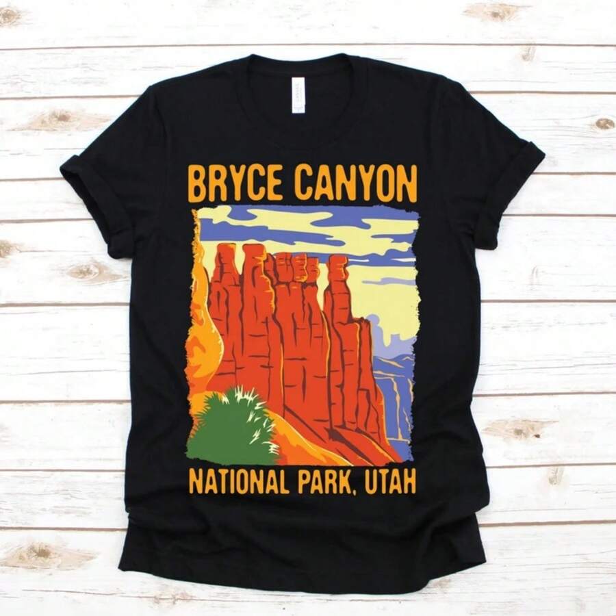 Bryce Canyon National Park US Vintage T-Shirt, USA Utah State Parks Lover Gifts, Adventure Outdoors, Camping Hiking, U.S Backcountry Travel,.