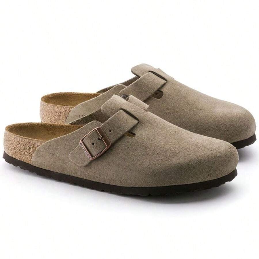 Birkenstock Boston Soft Footbed Taupe Suede 0560771 New