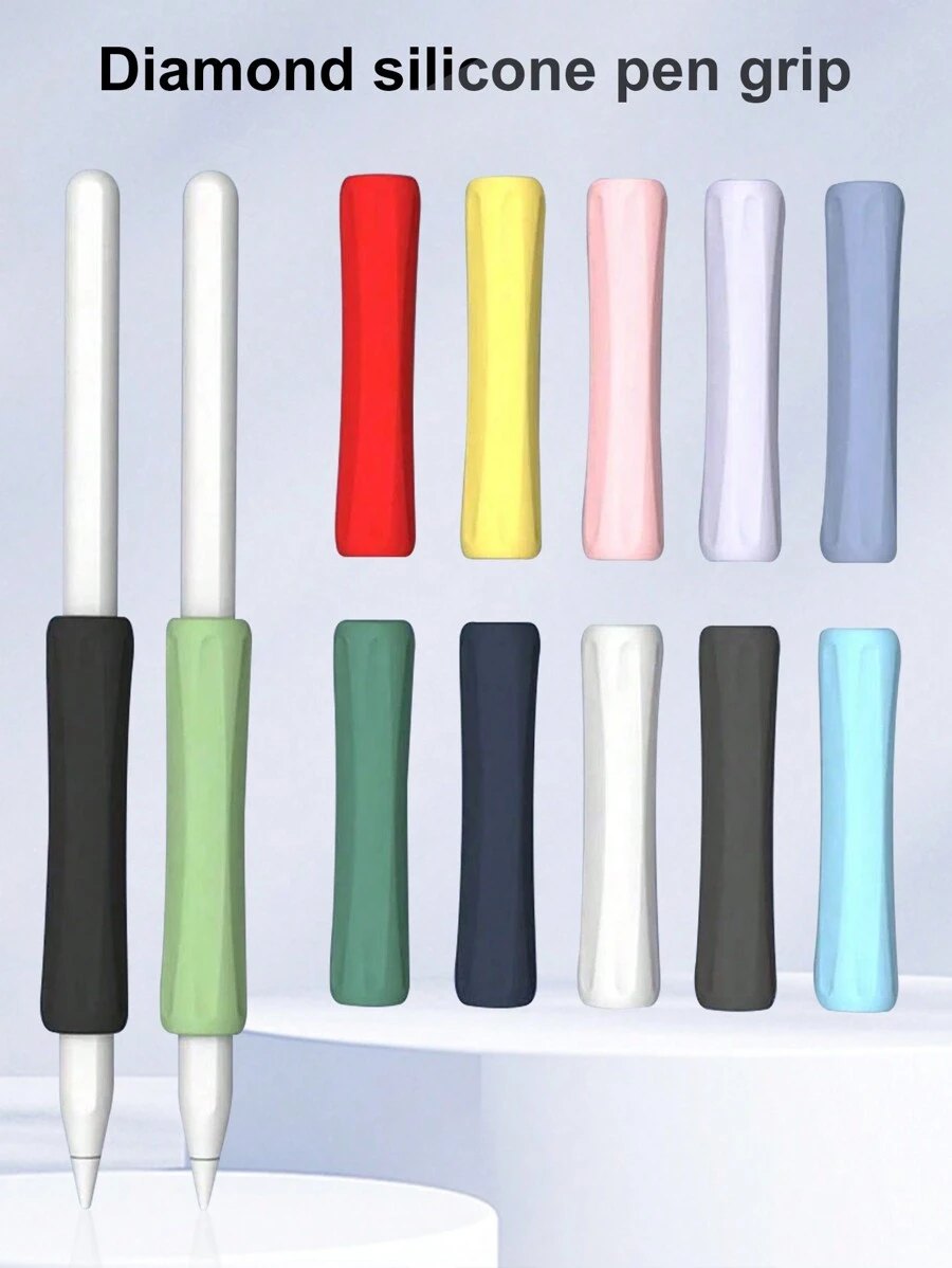 Funda protectora de silicona compatible con el lápiz Apple Pencil, con forma de diamante, antideslizante y antimusgo, protección contra caídas compatible con el Apple iPad