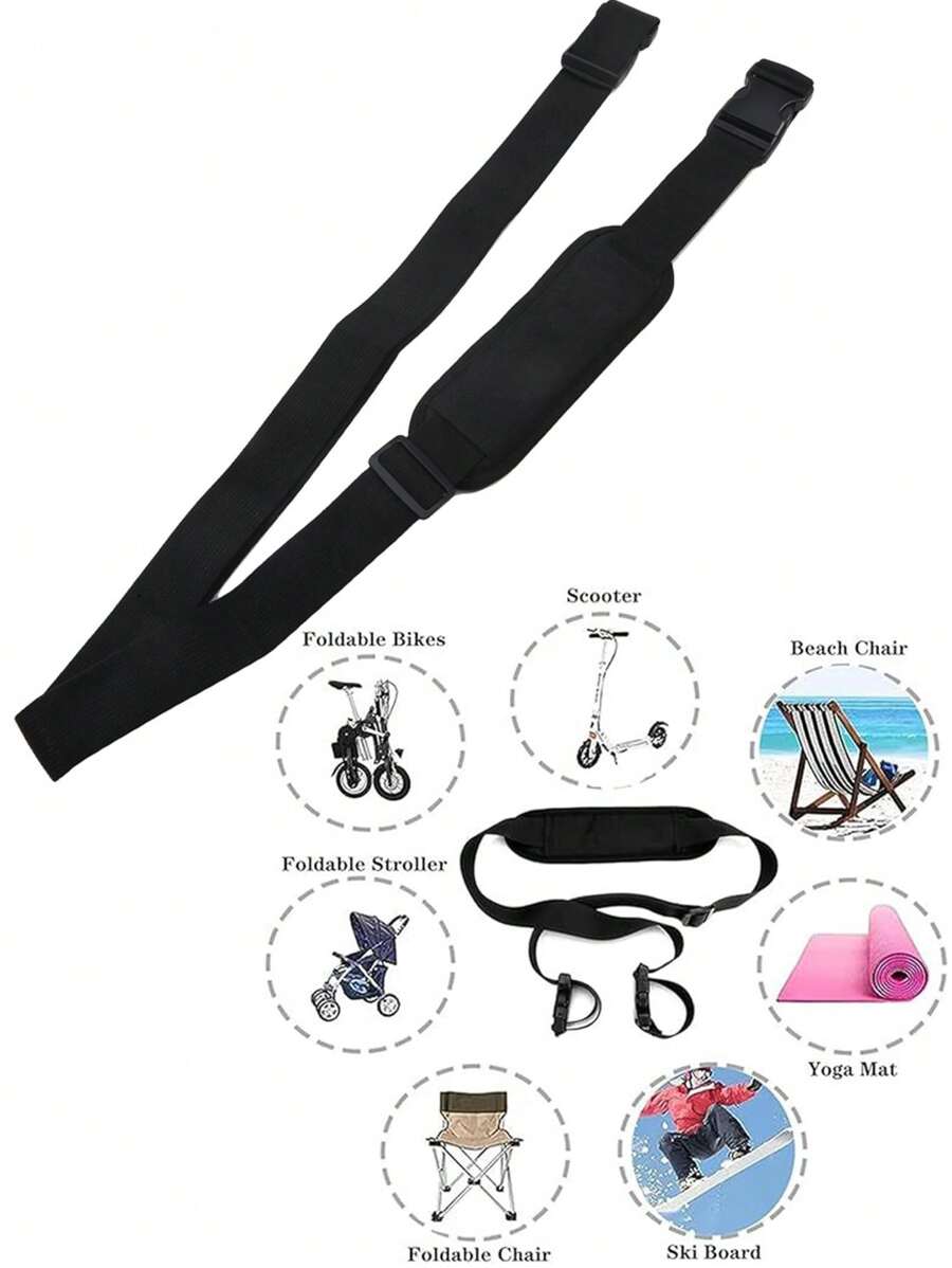 1 pièce Sangle d'épaule multifonctionnelle, utilisée pour libérer les mains et économiser l'effort. Sangle d'épaule universelle pliable pour chaise, vélo, scooter avec sangle d'épaule de chaise de plage réglable