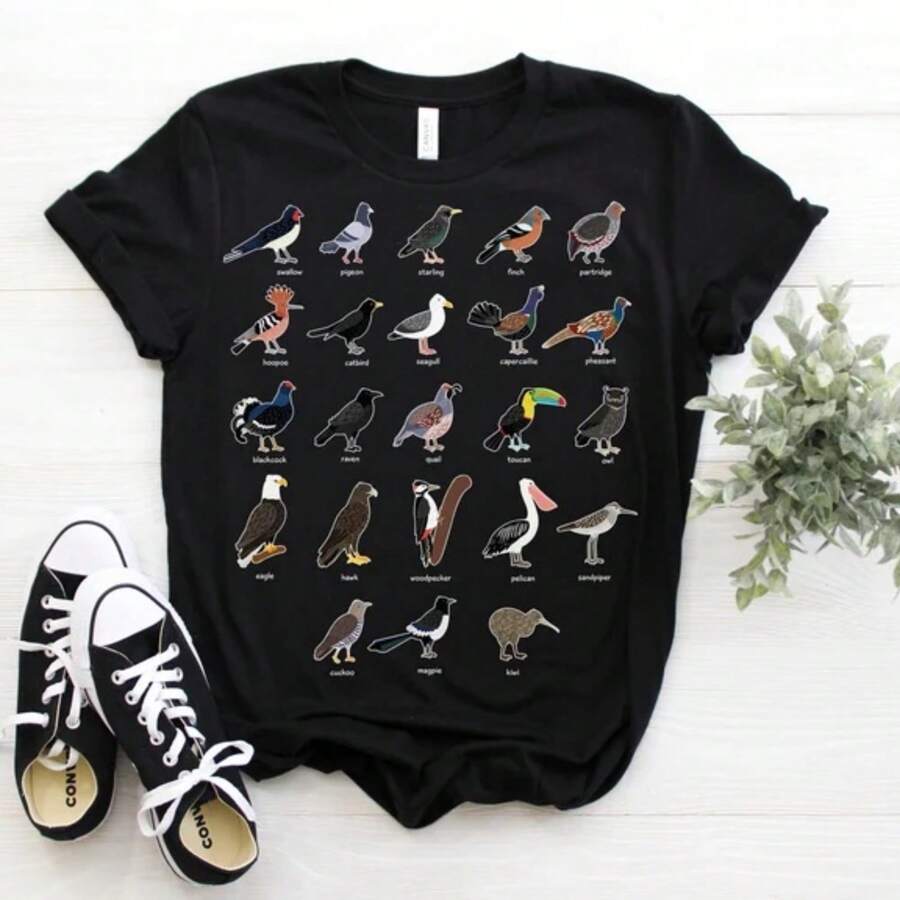 Type Of Breed Birds T-Shirt, Bird Nerd Watching Birdwatching Watcher Gift, Birding Lover Present, Ornithologist, Study Birdie Birder Clothes