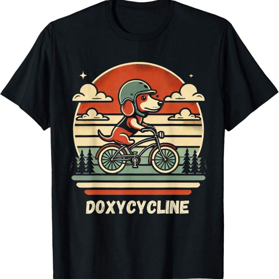 Dachshund On Bicycle Doxycycline Phary Pun Dog Pharist T-Shirt
