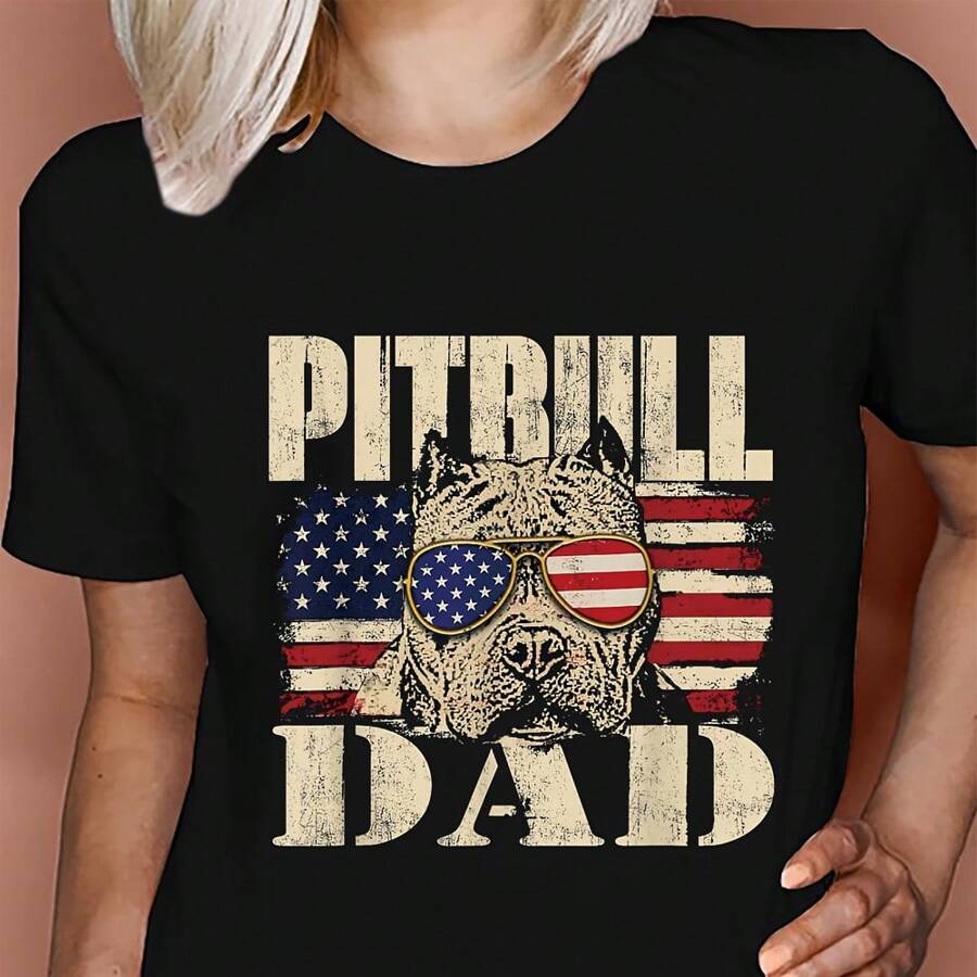 Funny Pitbull Women Printed T Shirt Fashion Tshirt 90S Harajuku Y2K Female Short Sleeve Casual Top Black Tee Shirts Cute T-Shirt