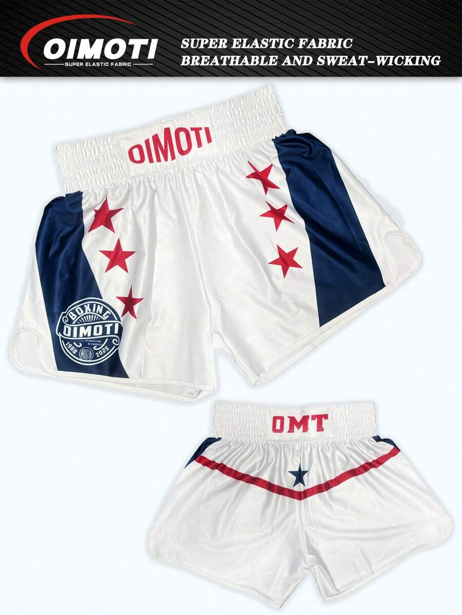 OIMOTI 1pc OIMOTI Design Loose Fit Quick Dry Boxing Pants, Loose Breathable Stretchy Fitness Pants For Muay Thai, Brazilian Jiu-Jitsu, Fighting Sports