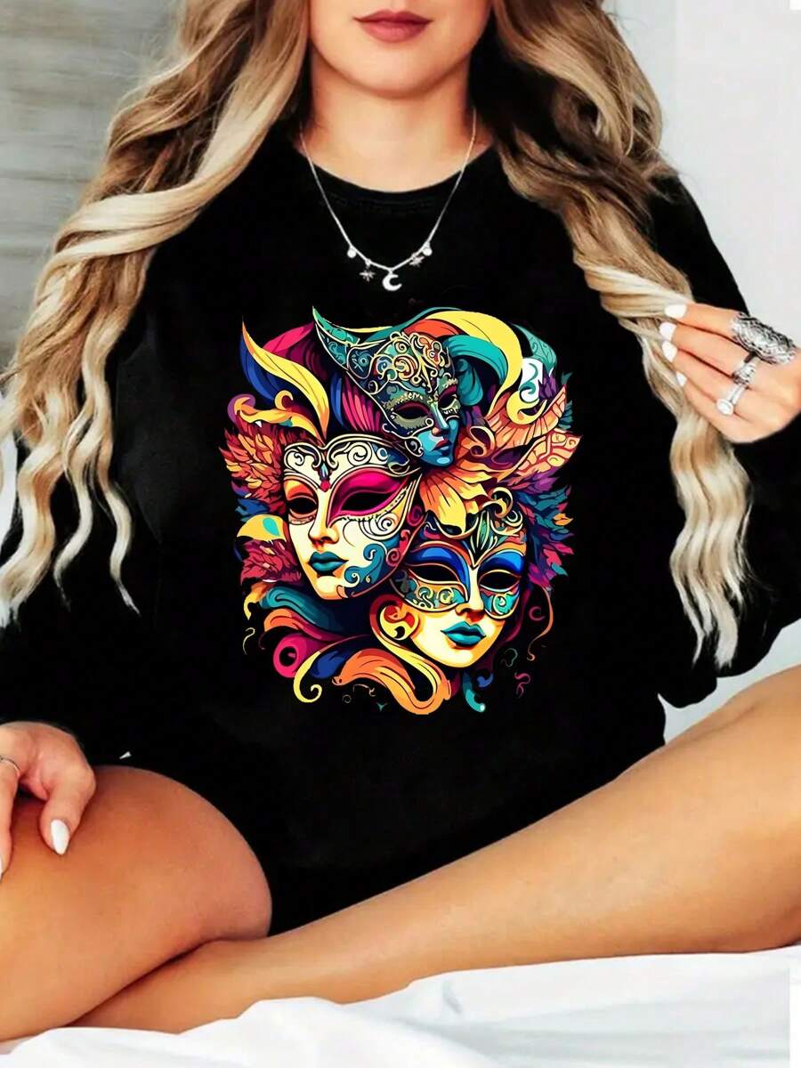 Cute Mardi Gras T-Shirt, Mardi Gras Design Shirt, Retro Mardi Gras Tee, Fashionable And Cozy All-Season Comfort