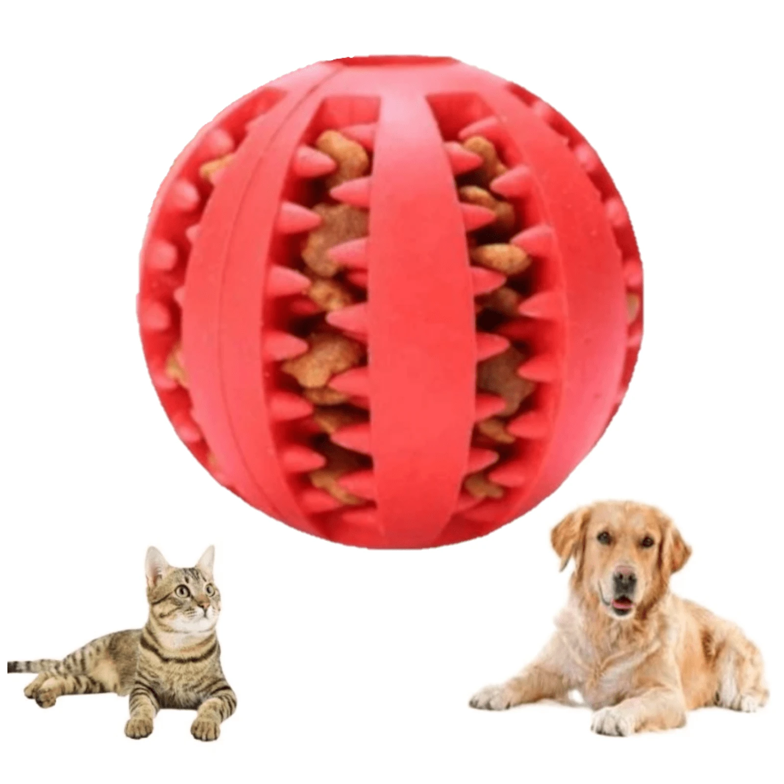 Bola Escova Mordedor Porta Petisco Pet Ball Bolinha Multifuncional Cachorro Gato Cor Aleatória