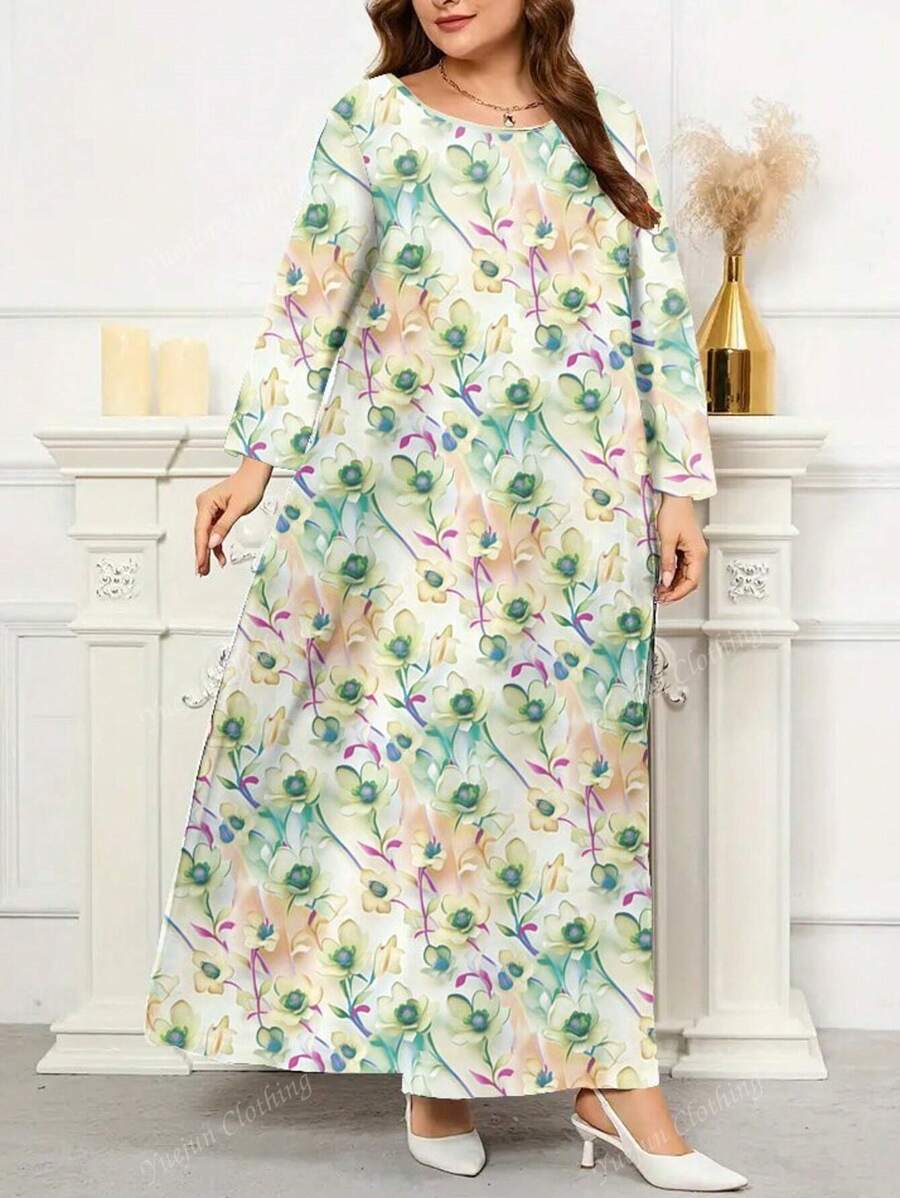 Nouvelles arrivées printemps/été 2025 Style européen et américain Robe-chemise imprimée mode haute gamme à encolure ample et manches longues pour femmes