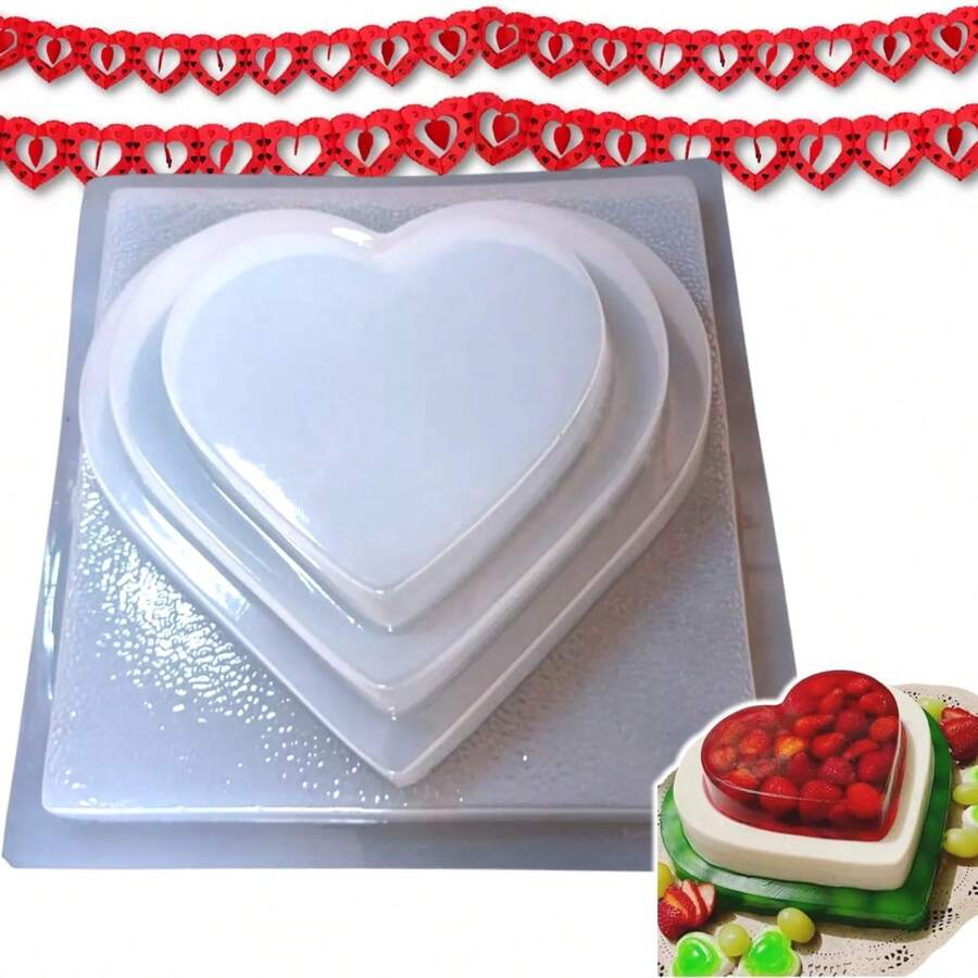 Molde Para Gelatina Corazon 3 Pisos San Valentin 2.4 Lt