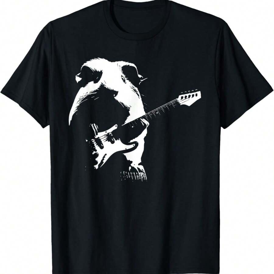 Guinea Pigs Playing Bass Guitar Shirt For Men Playing Guitar T-Shirt