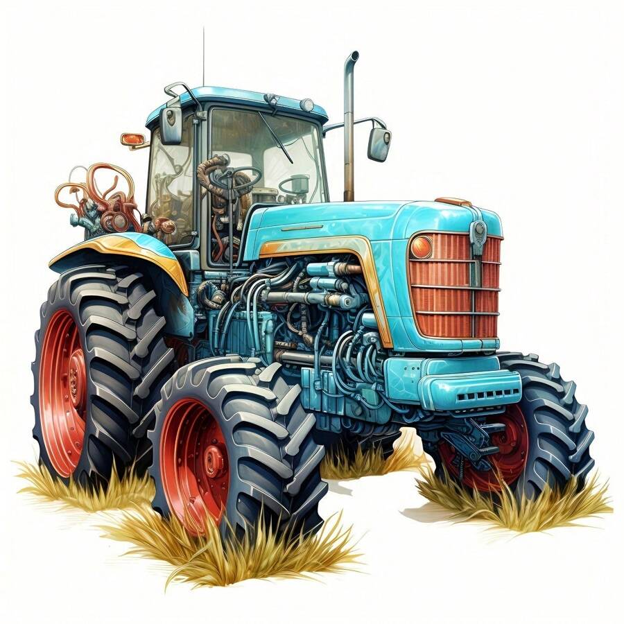 1pc/2pcs/3pcs Labor Day Blue Farm Tractor Heat Transfer Stickers For Men, Suitable For Sweaters, T-Shirts, Pillows, Bags, Shoes, Hats