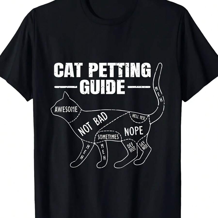Cat Petting Guide Kitten Lover Funny Feline Pet Owner T-Shirt