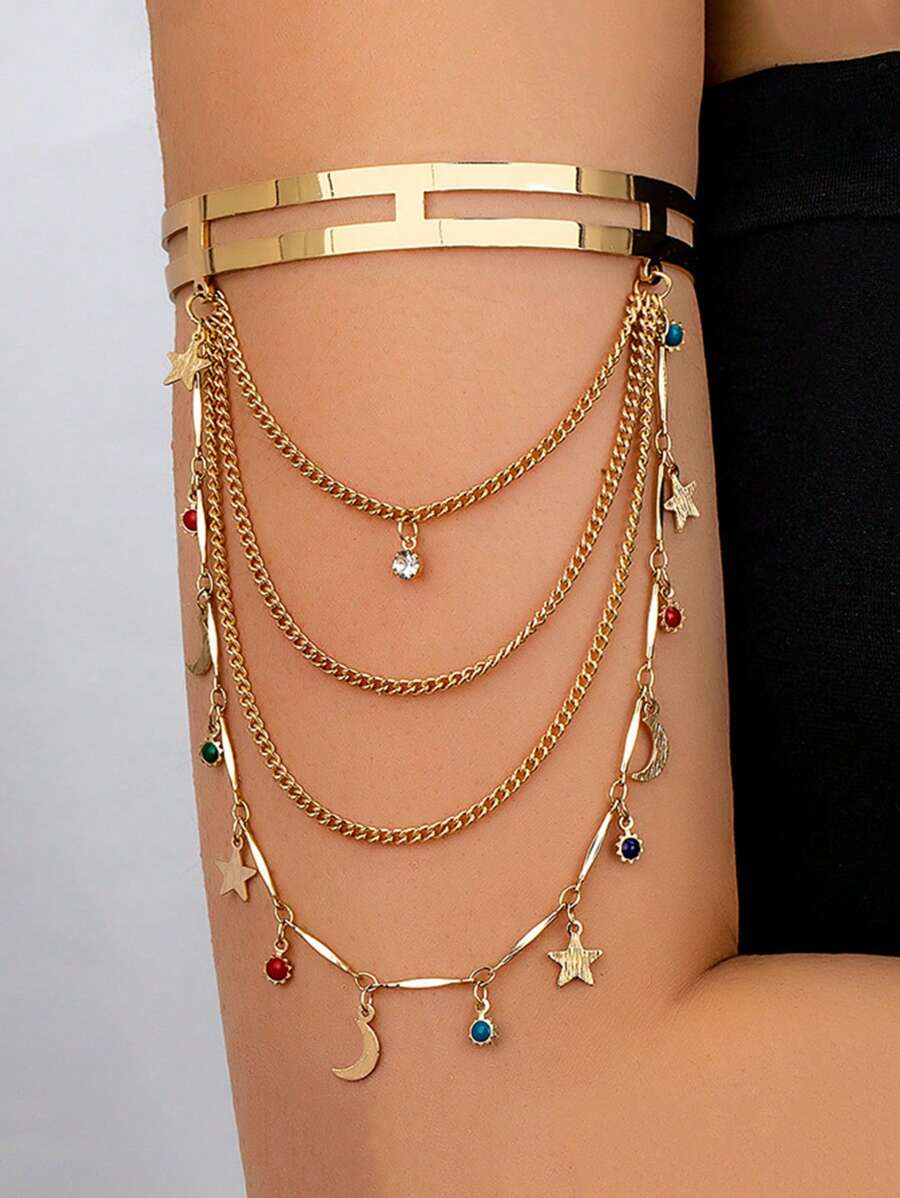 1 pieza Brazalete de pulsera largo de borlas elegante de moda vintage bohemio
