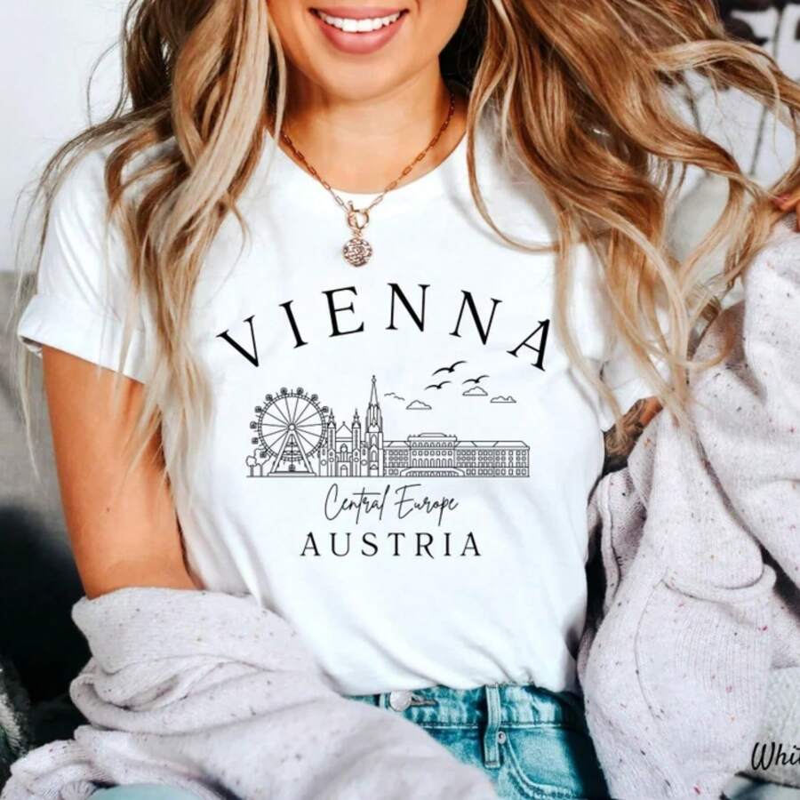 Vienna Austria Shirt, Austria Travel Tshirt , Vienna Central Europe Travel Shirt, Unisex Travel Crewneck Short Sleeve Shirt