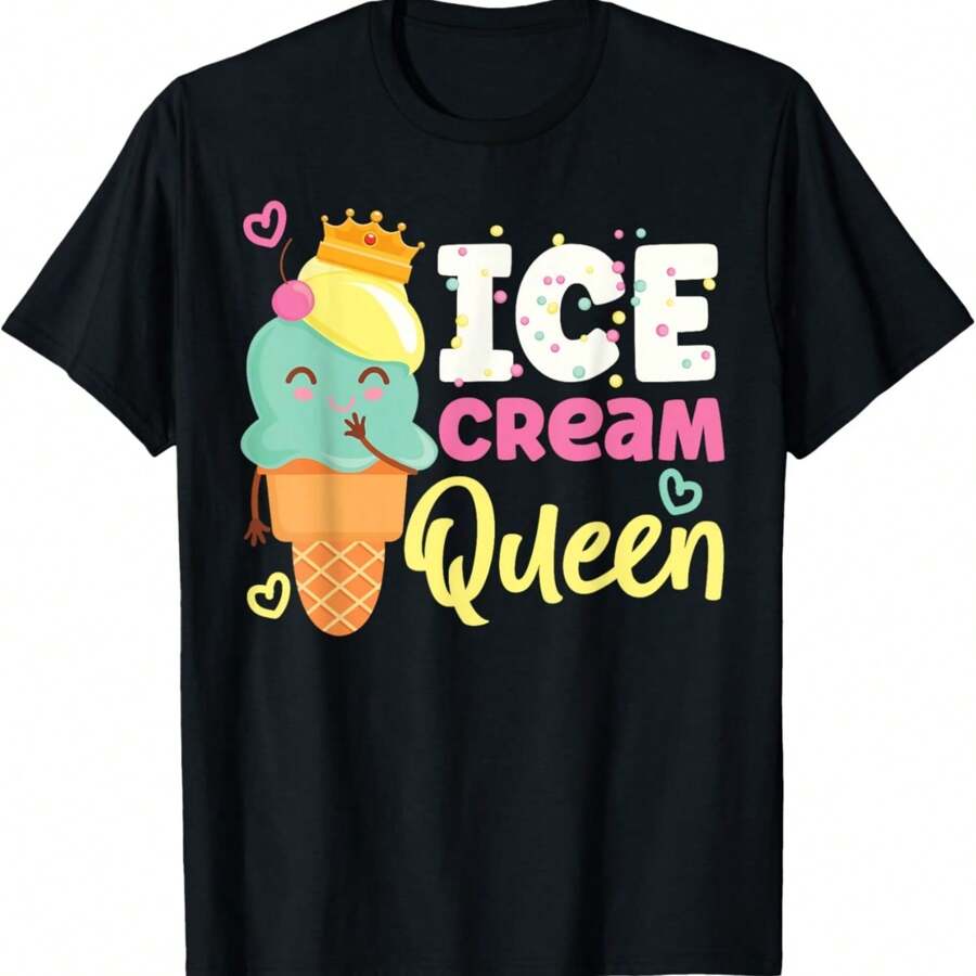 Ice Cream Cone Crown Sundae Ice Cream Queen T-Shirt