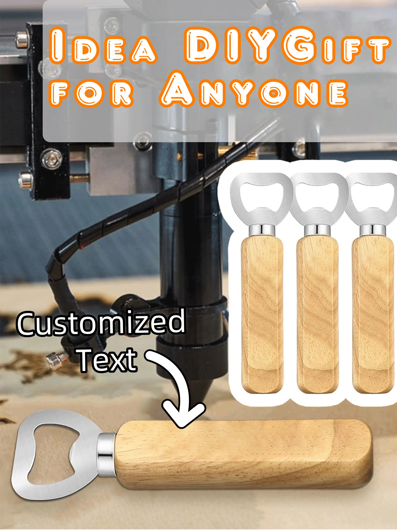 Customized Wooden Bottle Opener; Custom Text Customization; Exclusive Gift; Party Souvenirs; Party Supplies; Souvenirs With Unique Significance; Kitchen Supplies; Wedding Souvenirs; Valentine's Day, Father's Day, Mother's Day, Easter Creative Gifts.