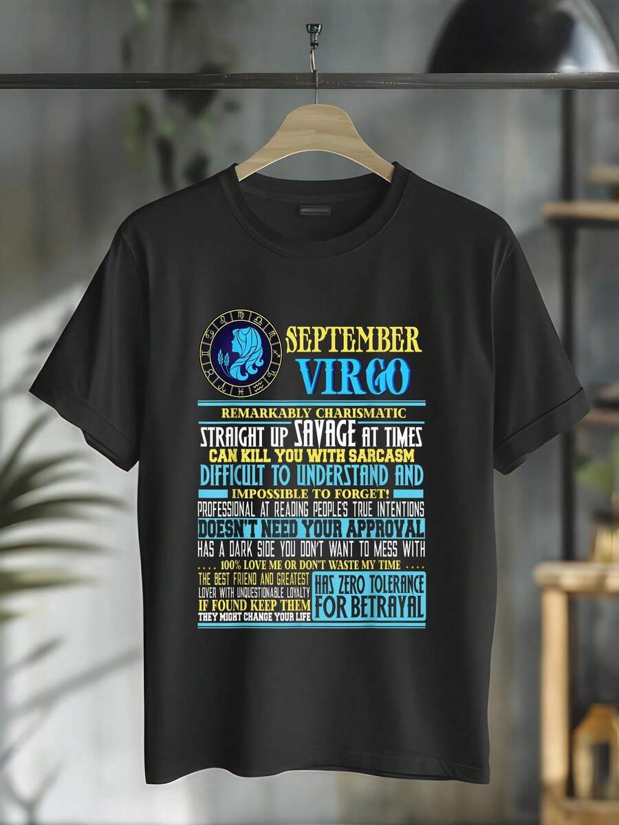 Virgo Facts Shirt Funny September Virgo Gift Shirt T-Shirt Casual Short Sleeve Shirt