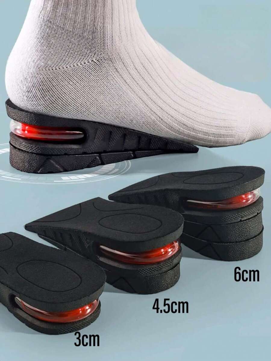 1 Pair Of Invisible Detachable Height Increasing Insoles, Soft And Comfortable Insoles