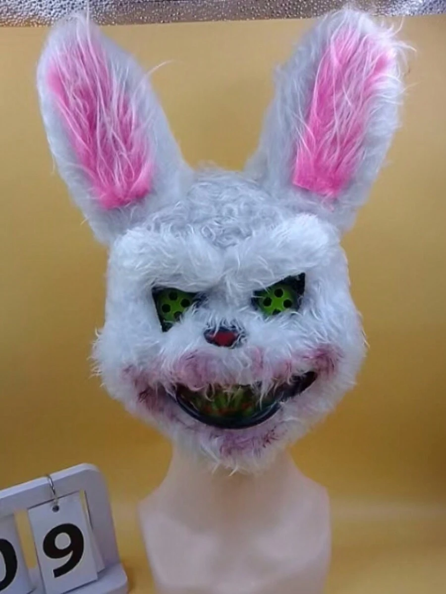 1 pieza Máscara facial de peluche con cara de oso famoso en internet, máscara de peluche de conejo animal lindo para fiesta de Halloween, mascarada
