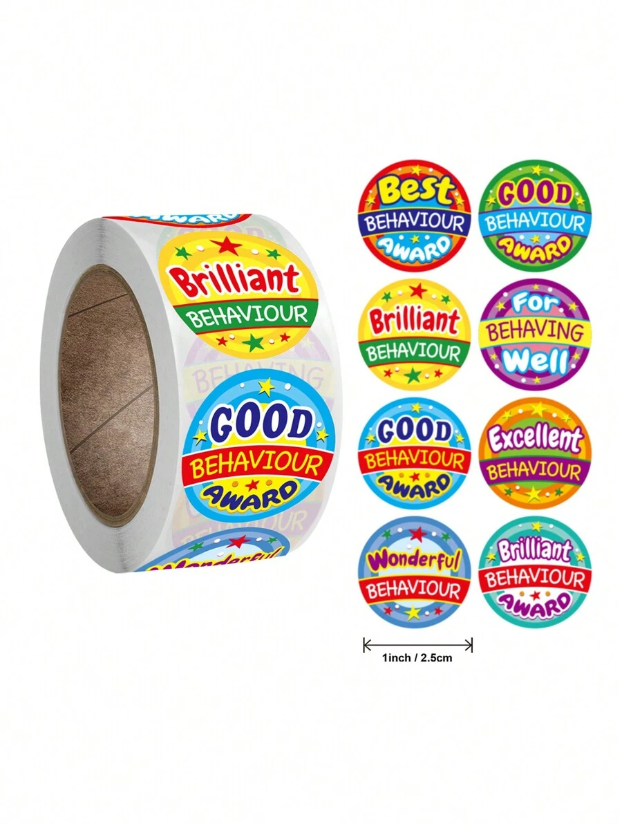 1 Roll Assorted Reward Stickers For Kindergarten, Preschool, Kids - Animal Pattern Stickers For Self-Discipline Charts, Student Motivational Stickers, Cute Animal Stickers School Supplies,Back To School