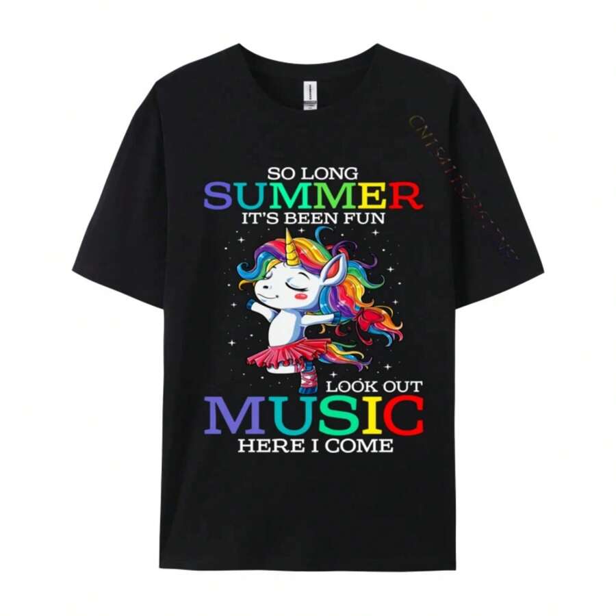 So Long Back To School First Day Music Funky Men T Shirts Casual Birthday Tops Tees Cotton Casual Tshirts