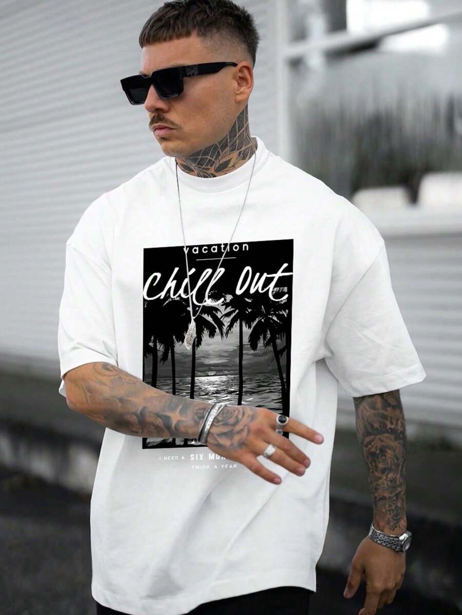 Camiseta De Moda Casual Americana Para Hombres