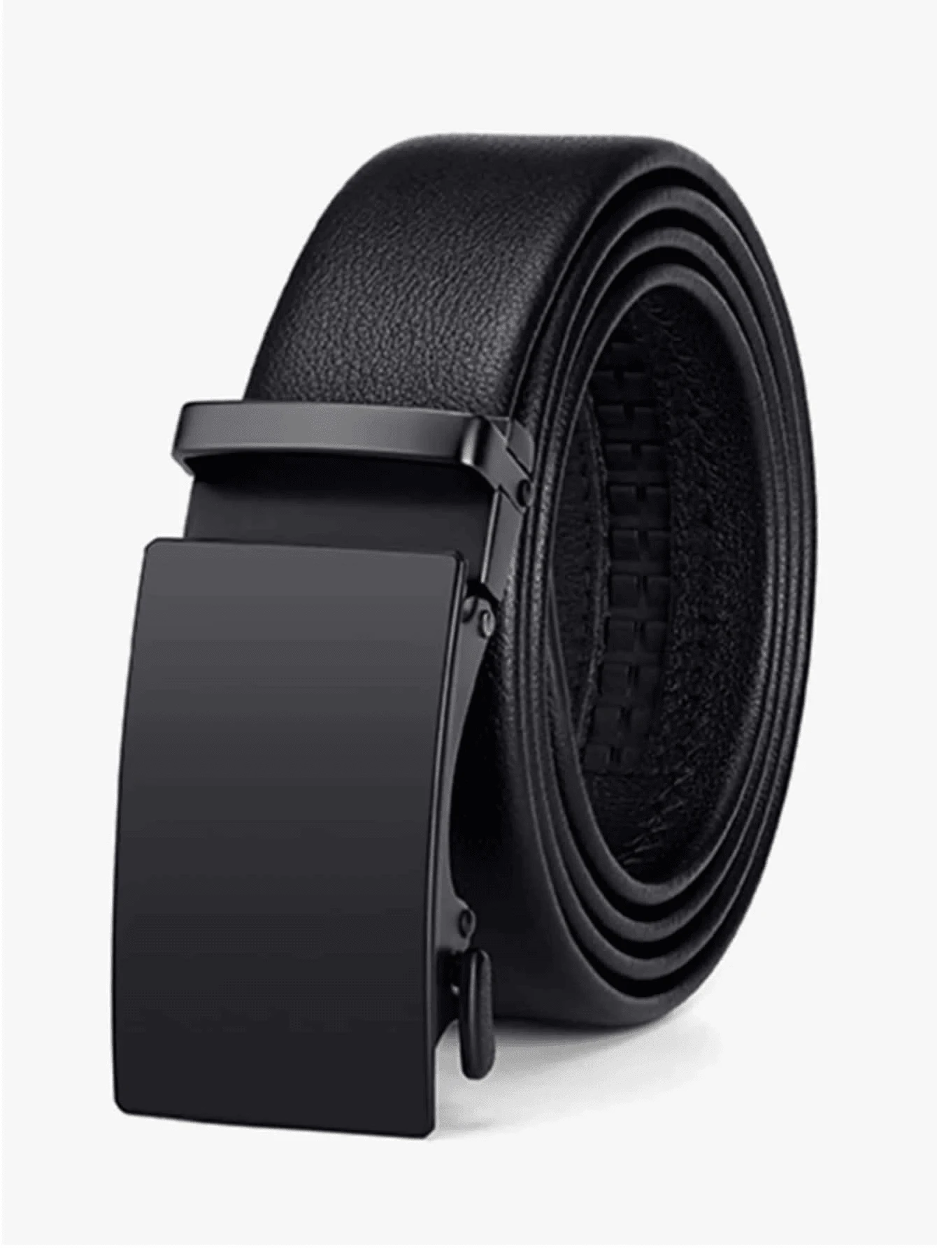 1 Pc Men's Black Leather Belt, Fashion Versatile Casual/Business Automatic Buckle Belt, Youth/Middle-Aged Litchi Texture Belt, Ideal Gift For Boyfriend/Elders, Suitable For Daily Life, Valentine's Day Gift