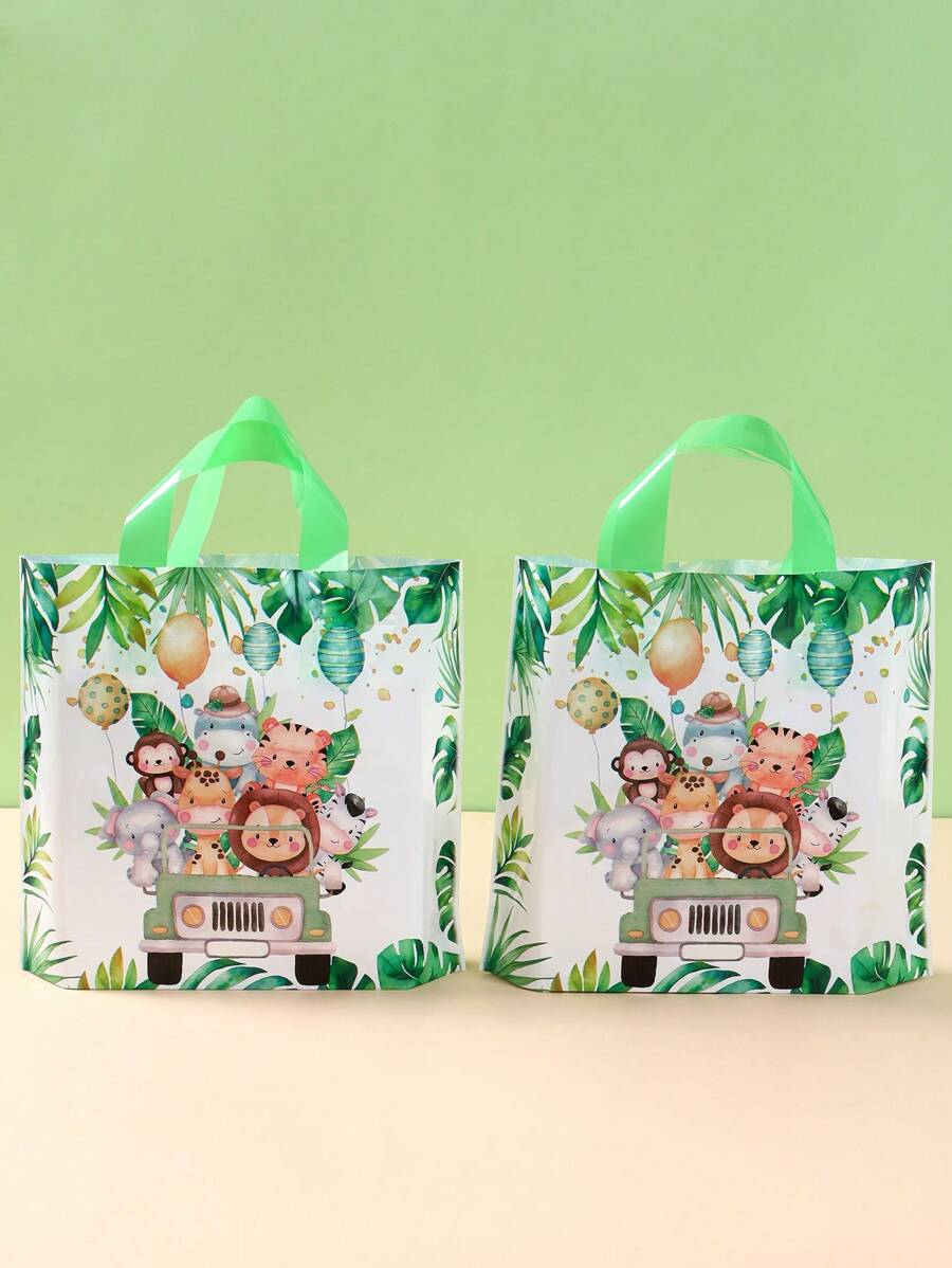 25/50 Peças Sacolas de Presente com Animais da Selva, Suprimentos para Festa com Tema de Animais Selvagens e Zoológico, Bolsas para Festa de Aniversário, Embalagem de Presente para Festa de Casamento, Sacola de Festa, Perfeito para Aniversários, Casamentos, Chás de Bebê, Revelação de Sexo, Festas de Feriados