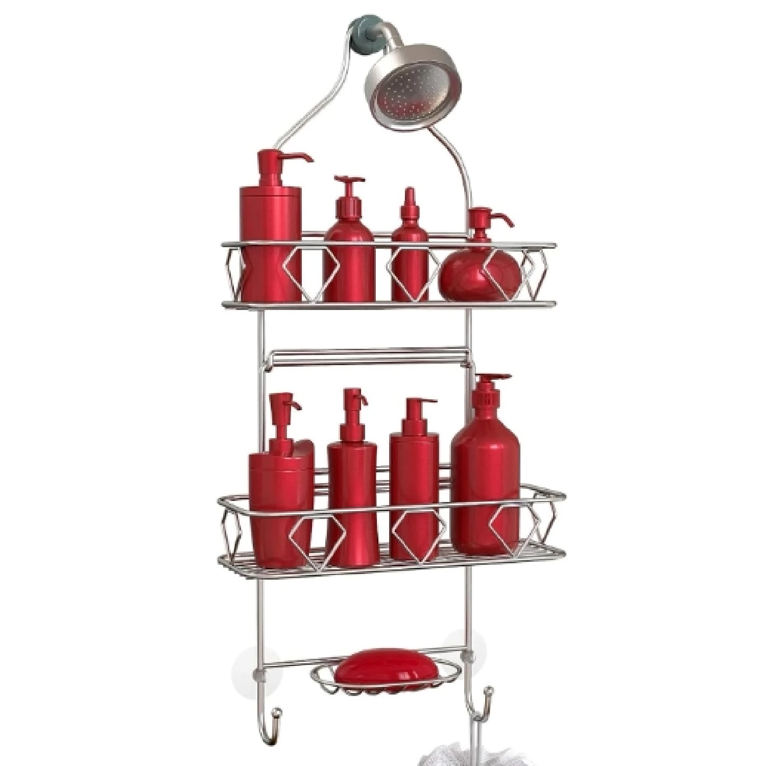 3 Tiers Premium Hanging Shower Caddy Bathroom Shower Organizer Shower Rack With Soap Holder 11.6"X 5"X24.2" Mesh Bathroom Shower Head Organizer Shelf For Shampoo And Soap, Upgraded 2nd Edition Home Bathroom Decor Summer Back To School