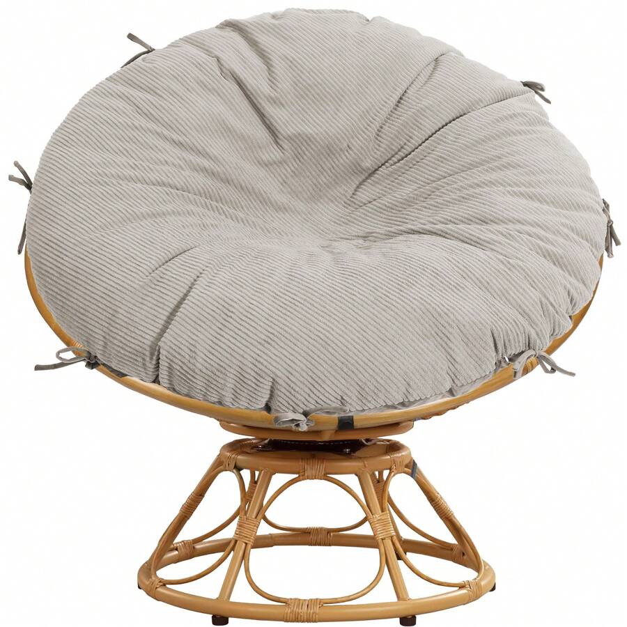 Papasan Chair Cushion Replacement Velvet Cover, Removable Soft Plaid Papasan Cushion Covers With Zipper And 8 Ties For Round Chair Cushions