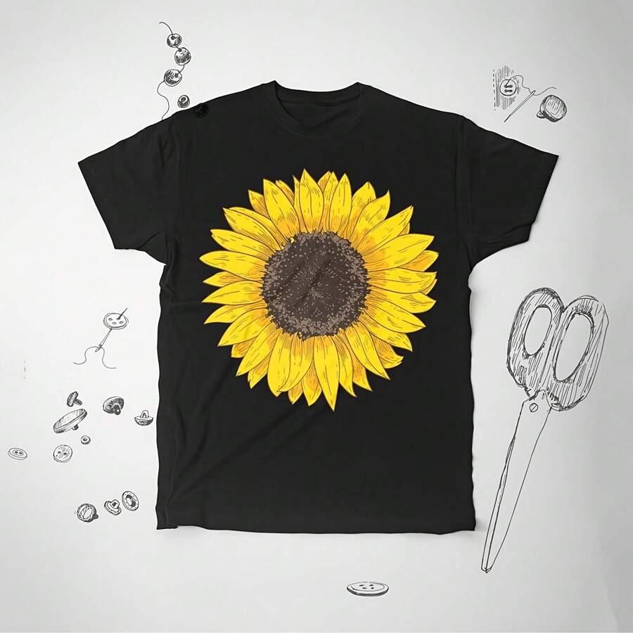 Sunflower Shirt For Men Women Girl Tee T Shirt Tshirt Nature Summer Graphic Shirt Yellow Flower Plant Garden Lady Uni Floral Gift Idea
