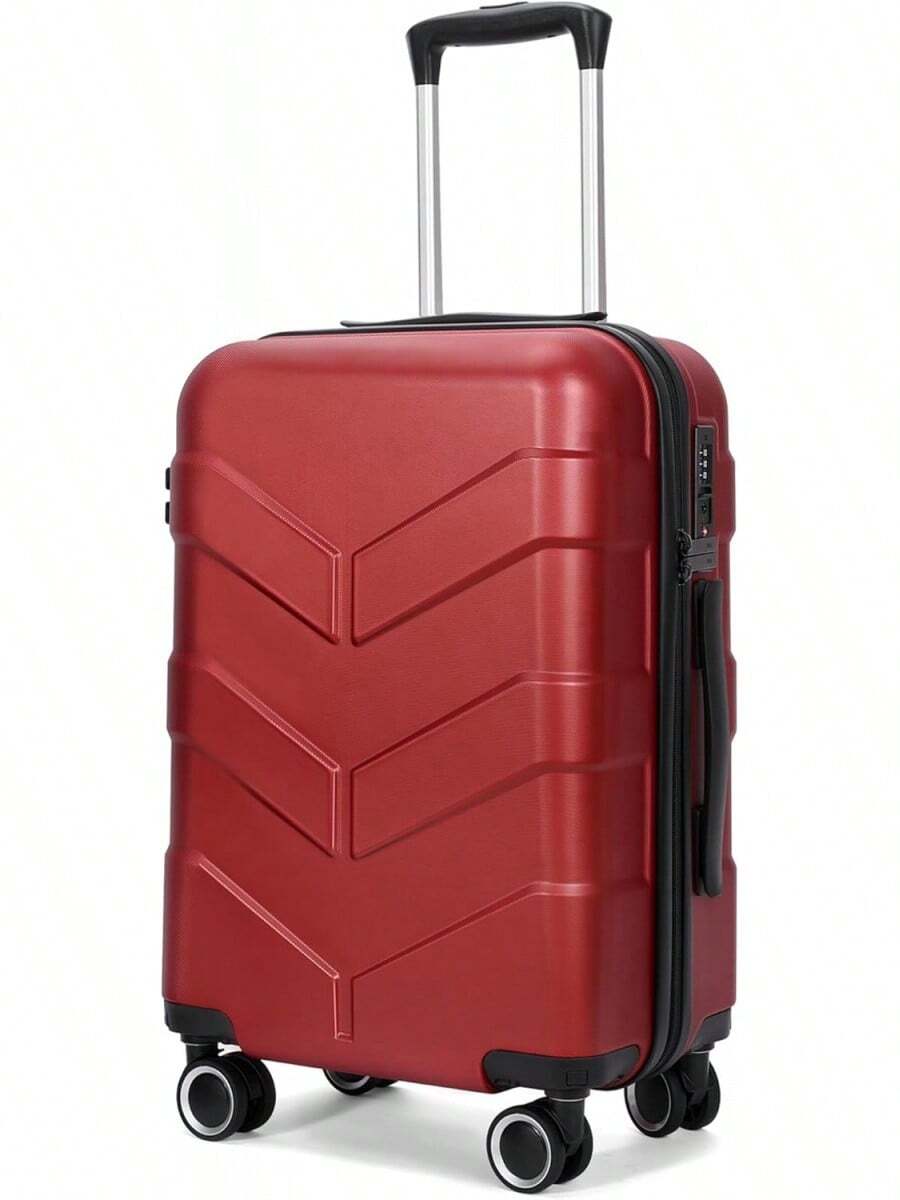 22x14x9 Inch Red Hardside Carry-On Luggage - Airline Approved With Spinner Wheels, TSA Lock & Lightweight Telescoping Handle