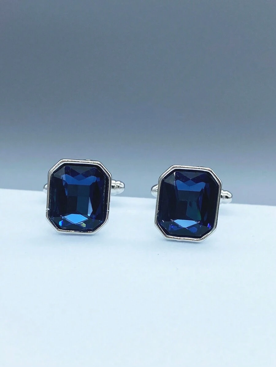 Modieuze minimalistische luxe kristallen manchetknopen, unisex dagelijkse zakelijke accessoires, ideaal om cadeau te doen