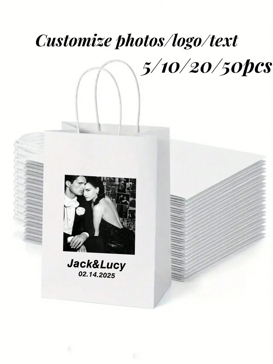 5/10/20/50/100 pièces Sac cadeau personnalisé, sac en papier de 21 x 11 x 27 cm avec poignée, sac en papier réutilisable petit, moyen et grand pour , sac pour produits de au détail, sac cadeau d'anniversaire, sac cadeau de mariage, sac cadeau de fête, style élégant et simple, personnalisé, unique pour anniversaires, anniversaires, usage quotidien, mariages, remise de diplômes, soirée de promo, fêtes, fournitures scolaires, rentrée scolaire, bureau, école, salle de classe, cadeaux pour enseignants, université, collègues, chambres étudiantes, pour garçons et filles, adolescents, élèves de collège et de lycée, étudiants universitaires, première année, deuxième année, élèves