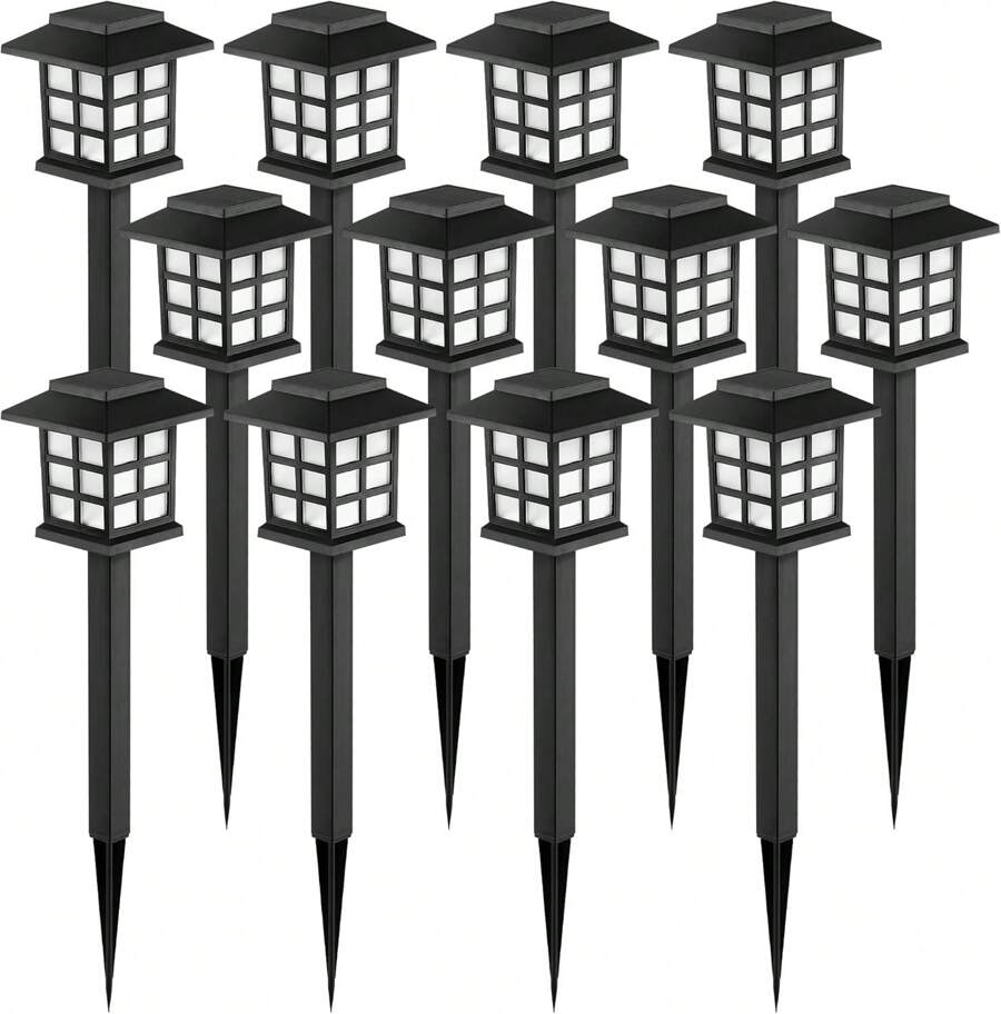 6 Pcs Solar Outdoor Lights,12 Pack LED Solar Lights Outdoor Waterproof, Solar Walkway Lights Maintain 10 Hours Of Lighting For Your Garden, Landscape, Path, Yard, Patio, Driveway