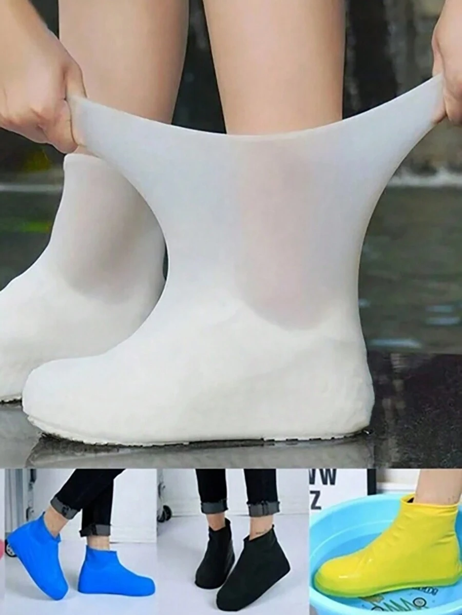 2 Pairs Of Waterproof Non-Slip Shoe Covers, Reusable, Waterproof Protection, Outdoor Rain Boots Waterproof Shoe Covers, Reusable, Rainproof. Multiple Colors Available, Rain And Sand Proof Rain Shoe Covers, Silicone Waterproof Shoe Covers, Rainy Day Shoe Covers, Reusable Non-Slip Rain Boots (Fits Size 34-45)