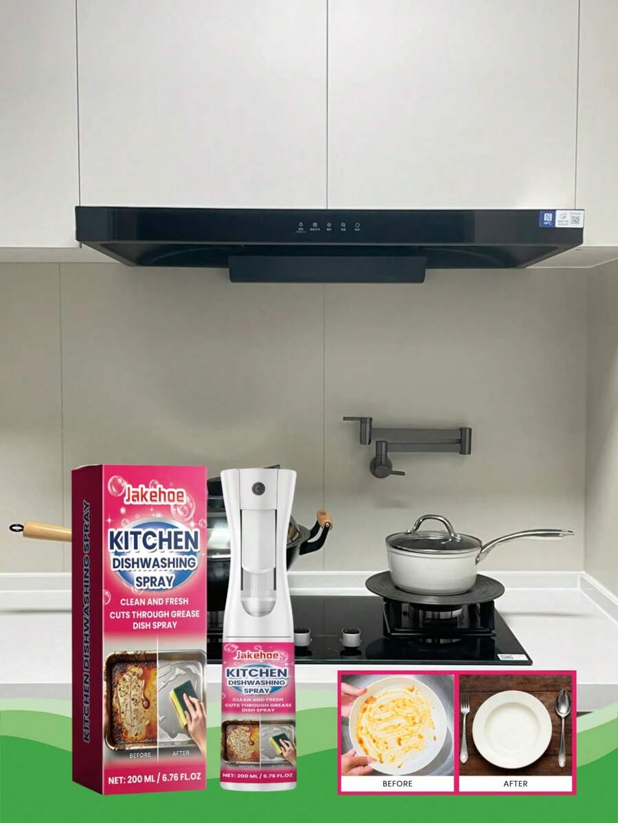Rociador para lavar la vajilla en la cocina, quitamanchas y desengrasante para utensilios, solución de limpieza suave para tazones, platos y utensilios de cocina para dejarlos relucientes