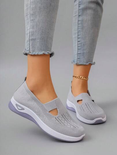 New Women Casual Sports Sneakers Mesh Shoes, Breathable Comfortable Hollow-Out Fashion Lightweight Soft