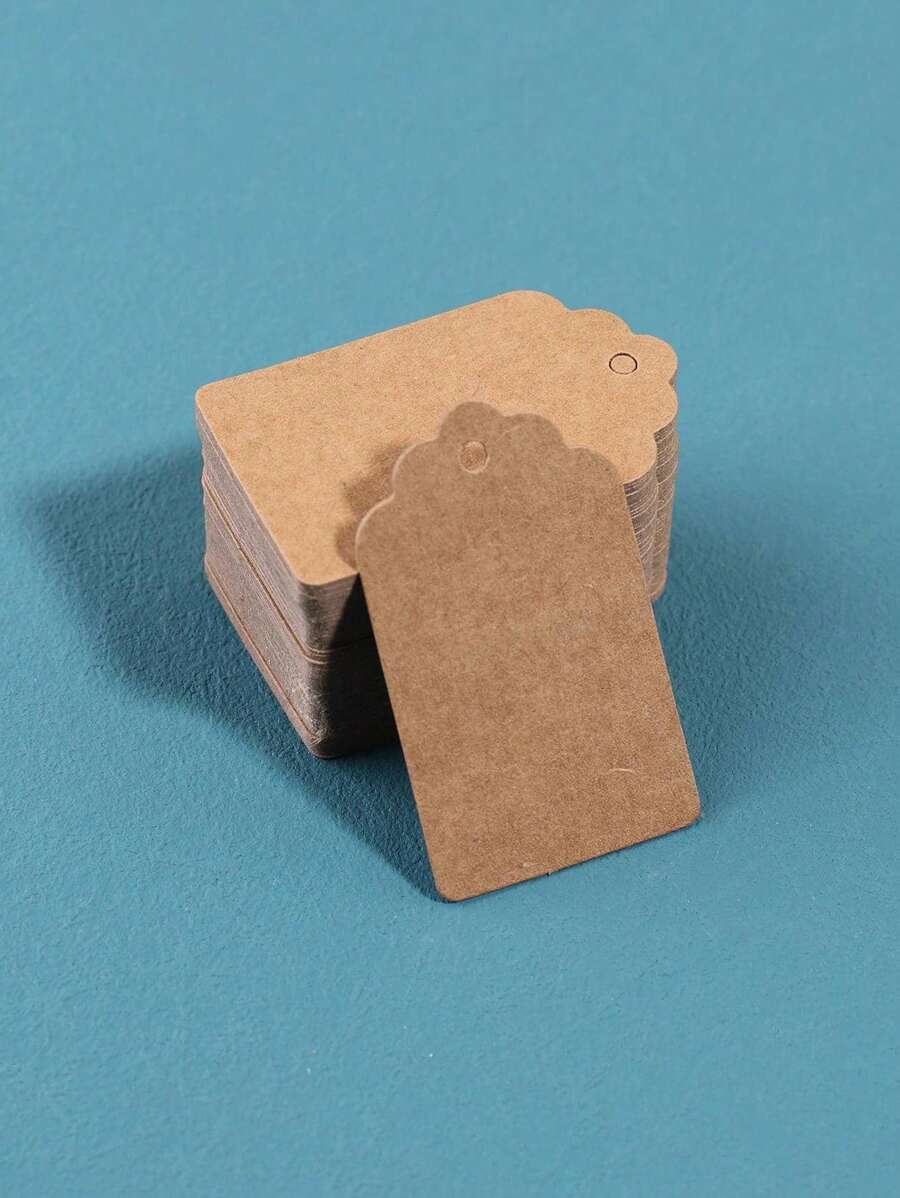 100 Stück braune Kraftpapierschenkanhänger mit Blumenmotiv, ideal für Weihnachten, Hochzeit oder Party Gastgeschenke, Weihnachten