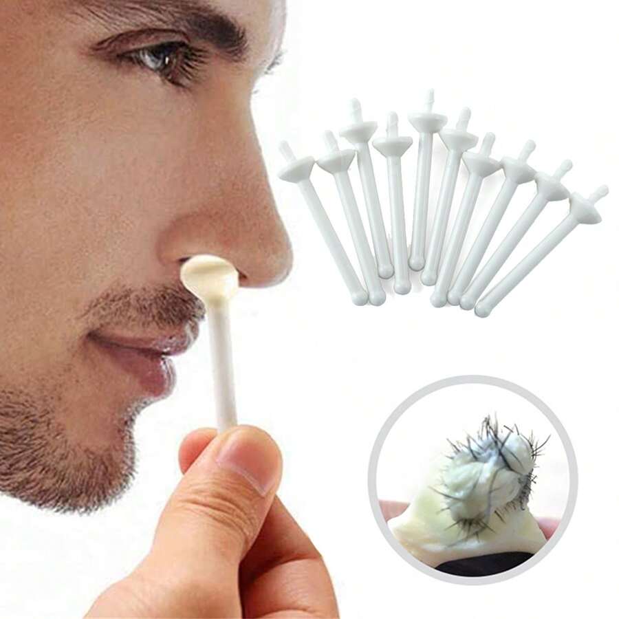 WAXKISS 10/ 100 حزمة أدوات إزالة شعر الأنف بطريقة آمنة ومريحة، أداة الشمع المصنوعة من شمع النحل الآمنة