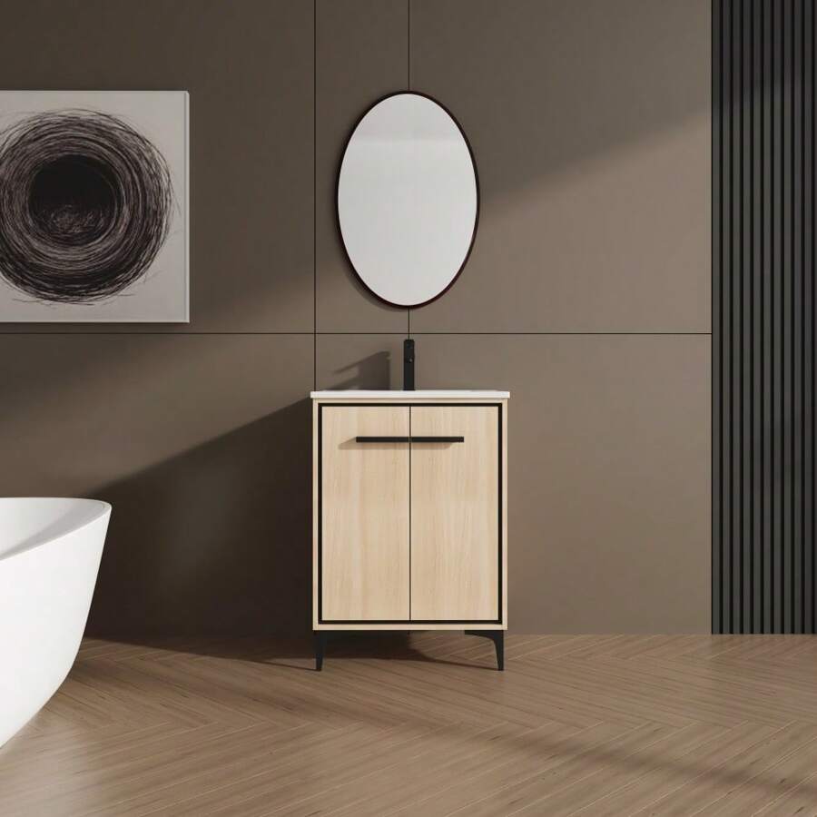 30 Inch Bathroom Vanity Base With Basin, Storage Cabinet With Doors, Engineered Wood,Christmas