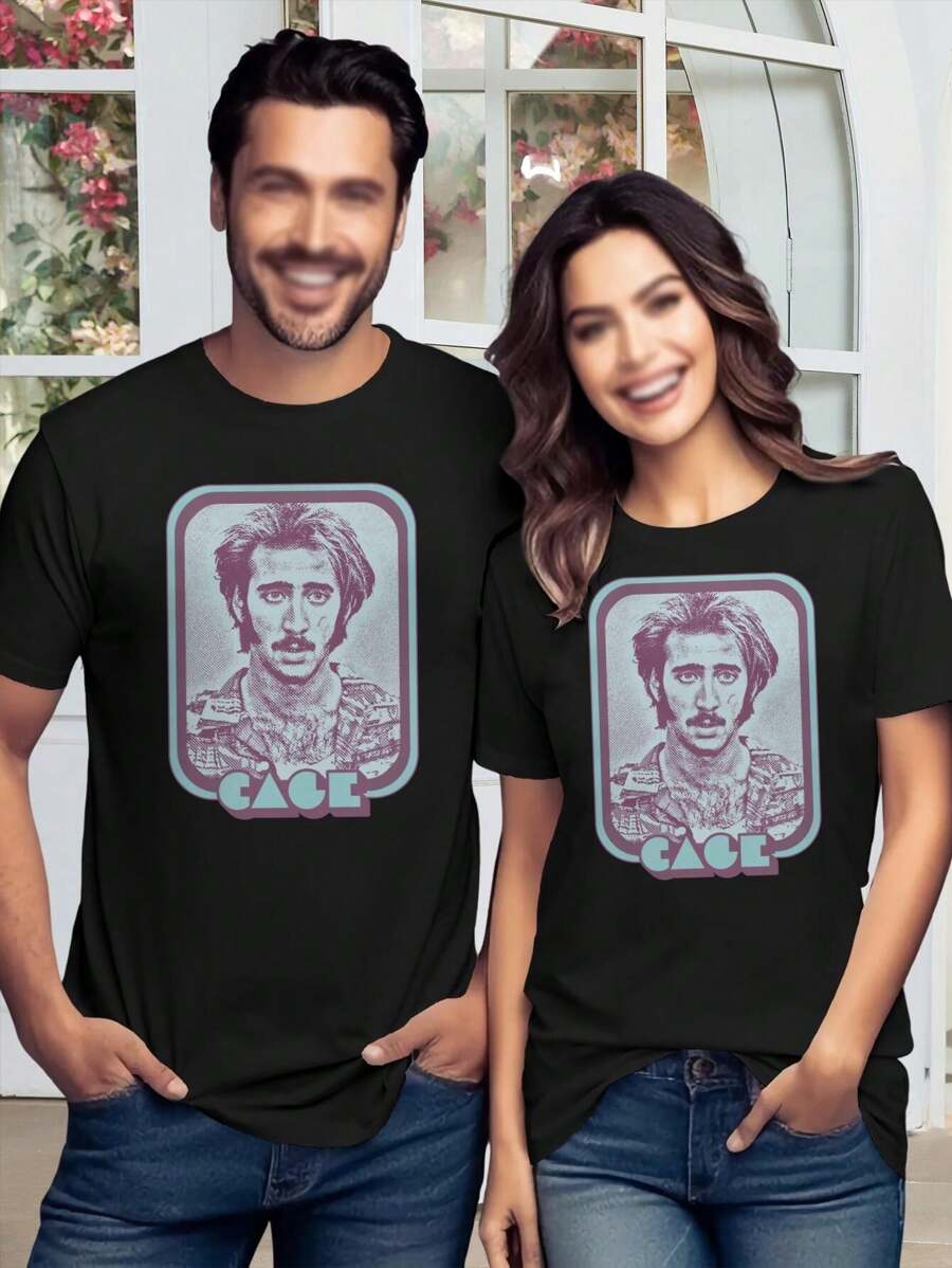 Women's Valentine's Day Nicolas Cage Retro T-Shirt | Unique Fan Art Graphic Tee