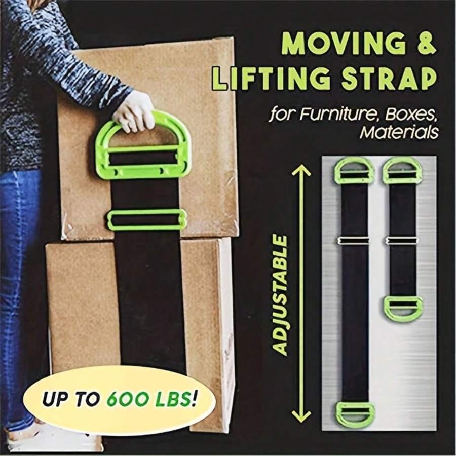 Heavy Duty Adjustable Furniture Lifting Strap, Suitable For Moving And Construction Work, Single-Person Operated Heavy Object Lifter, Expandable Shoulder Strap For One Or Two People, Handle, Suitable For Boxes, Furniture, Sandbags, Mattresses, Moving Rope, Moving Strap