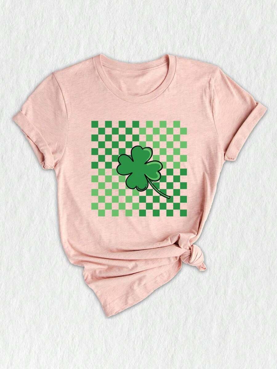 PINEHART St Patricks Day Shirt, Clover Shirt, Retro Checkered St Patrick Shirt, St Patricks Clover Shirt, Shamrock Shirt, Gift For St Patricks